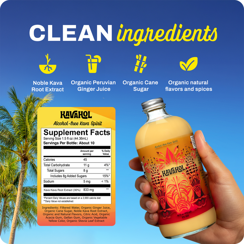 ️️Kavahol - Award-winning Kava Spirit, Fiery Ginger Flavor, 10 Servings (0.0% ABV)