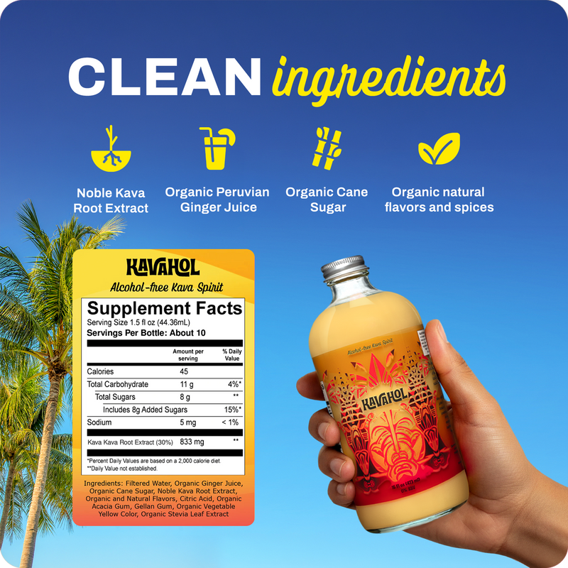 ️️Kavahol - Award-winning Kava Spirit, Fiery Ginger Flavor, 10 Servings (0.0% ABV)