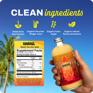 ️️Kavahol - Award-winning Kava Spirit, Fiery Ginger Flavor, 10 Servings (0.0% ABV)