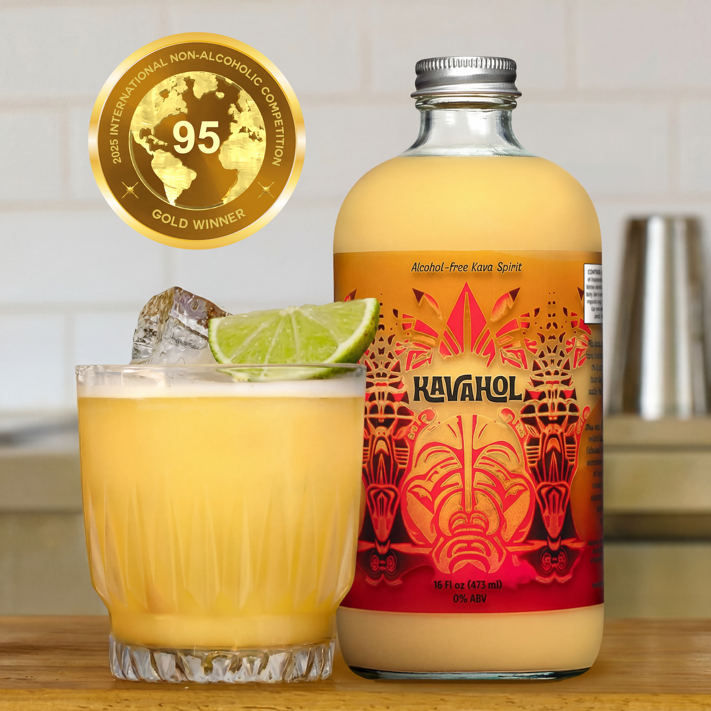 ️️Kavahol - Award-winning Kava Spirit, Fiery Ginger Flavor, 10 Servings (0.0% ABV)
