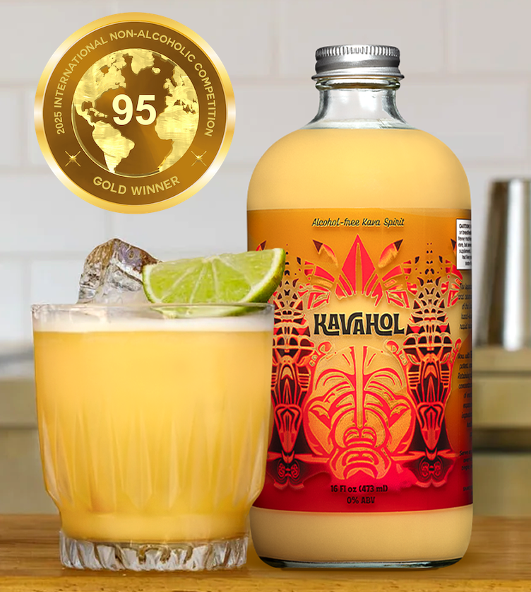 ️️Kavahol - Award-winning Kava Spirit, Fiery Ginger Flavor, 10 Servings (0.0% ABV)